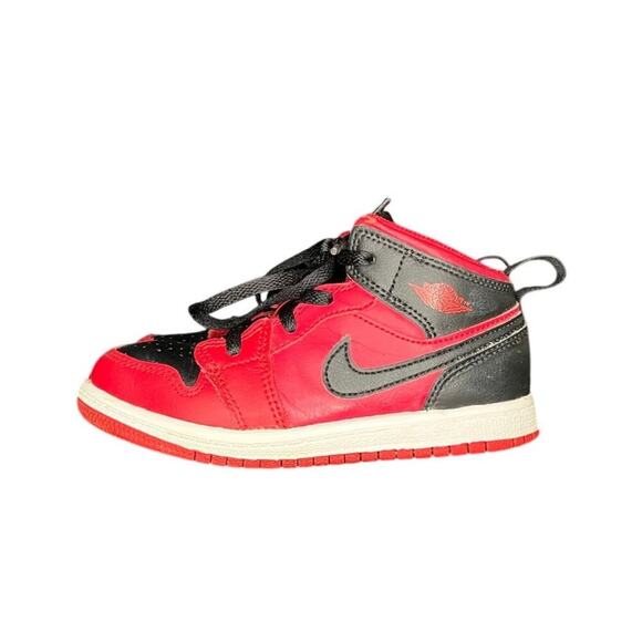 Nike Other - ***SOLD*** Nike Air Jordan 1 Mid TD Basketball Shoes Gym Red Black SIze 9C